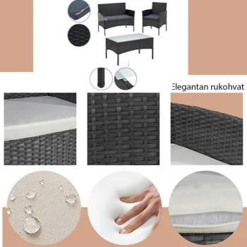 Baštenska garnitura crna Bay 22-6210B-2 Baštenska garnitura crna Bay 22-6210B-2