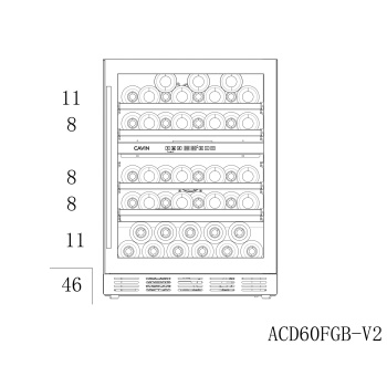 Cavin ugradna vinska vitrina potpultna Arctic collection 60 ACD60FGB-8