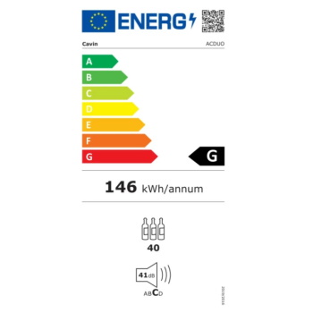 Cavin ugradna vinska vitrina potpultna Arctic collection 60 DUO ACDUOFGB-5