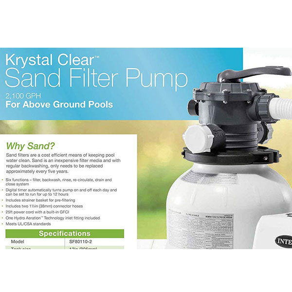 Krystal Clear peščana pumpa za bazen Intex 7900l/h (7.9m3/sat)-3