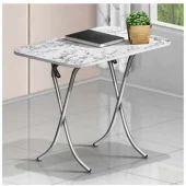 Alesta sklopivi sto 60x100 cm Beli mermer AL10028BM