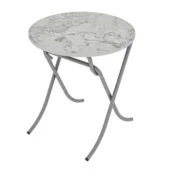 Alesta sklopivi sto okrugli 70Q Beli mermer AL10037BM