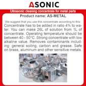 Asonic ultrazvučni koncentrat za čišćenje 1l AS-METAL-1