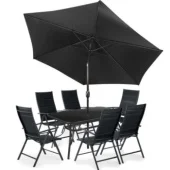 Fieldmann baštenska garnitura Melly Dark - Suncobran 6 Stolica i Sto