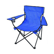Baštenska stolica sklopiva sa jastukom metalna  - plava 030174